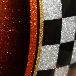 70's Orange Checkered Superflake helmet