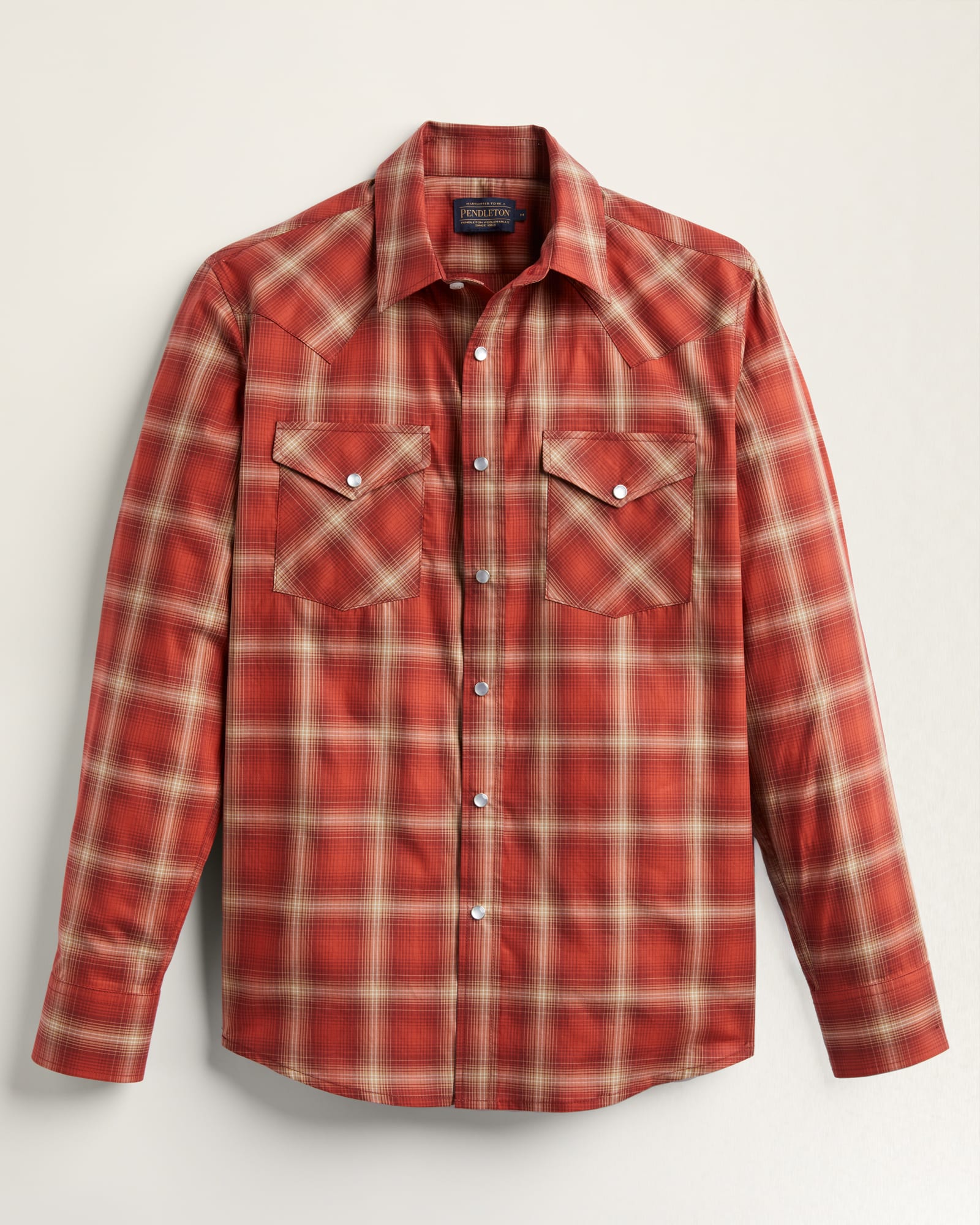 Mens Western Shirt | Pendleton Bishop Shirt, Red/Tan Plaid | Ton